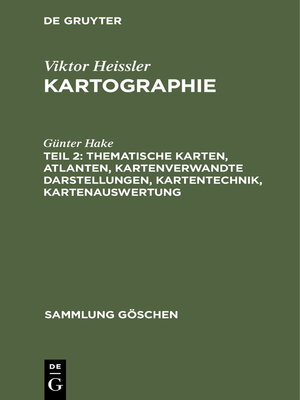 cover image of Thematische Karten, Atlanten, kartenverwandte Darstellungen, Kartentechnik, Kartenauswertung